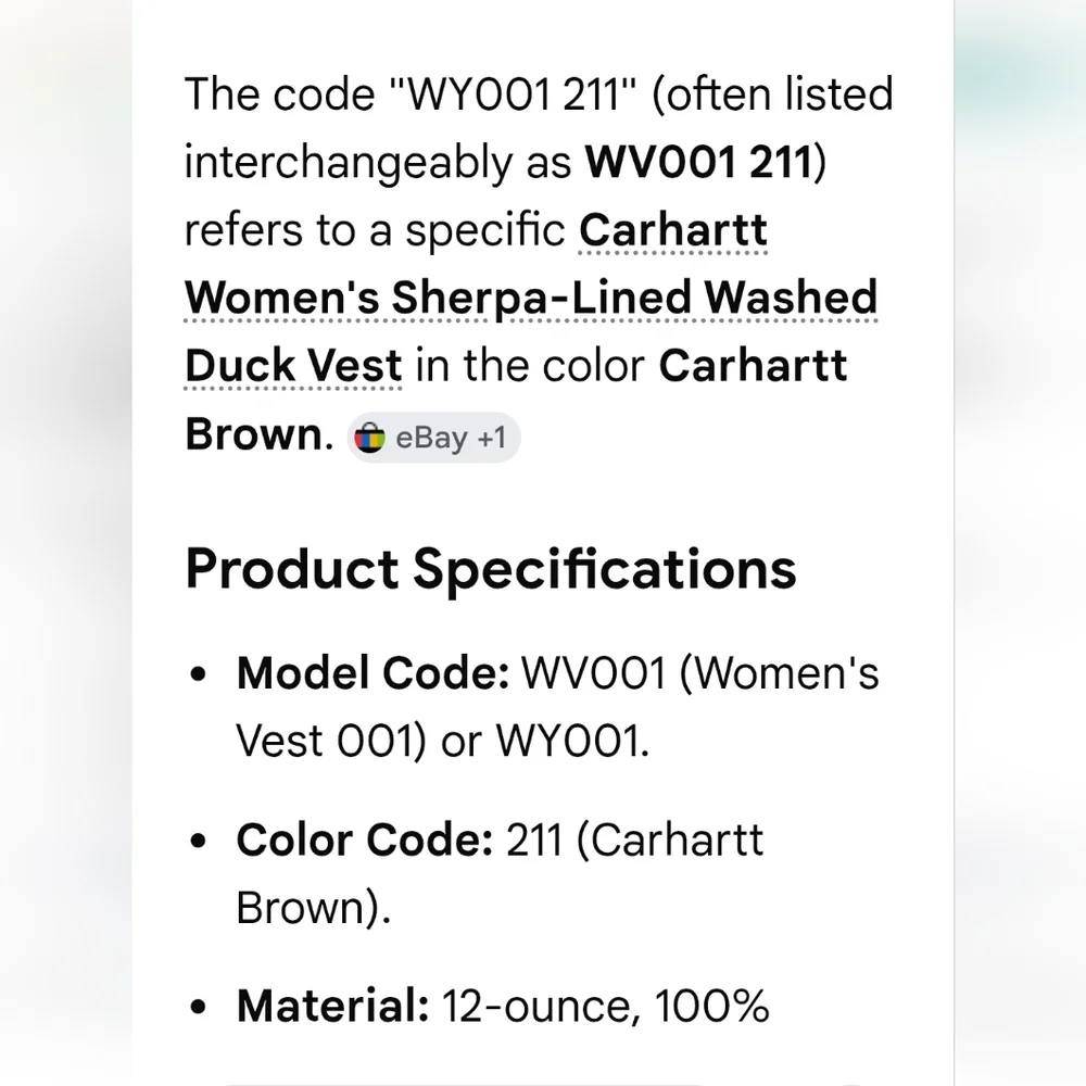 Carhartt  Women's Brown Sherpa-Lined Washed Duck Vest - Picture 10 of 16